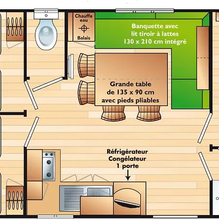 Camping Mobil Confort 3 Pour 6 Personnes - Idéal Puy Dufou F007