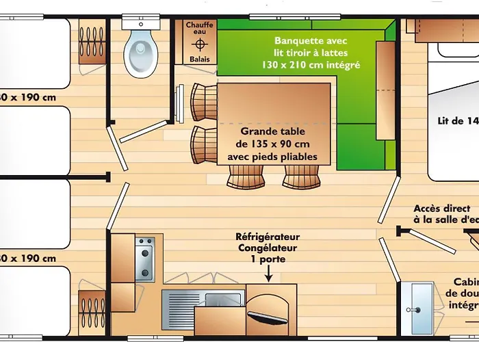 Camping Mobil Confort 3 Pour 6 Personnes - Idéal Puy Dufou F007